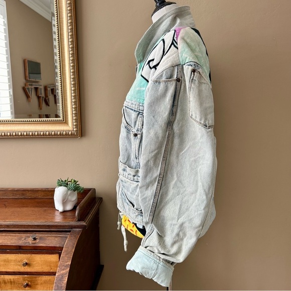 90's Vintage Guetta Brothers Too Cute Disney Mickey Mouse Denim Jean Jacket - Picture 5 of 14